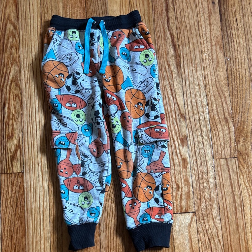 Playful Cartoon Print Kids Joggers